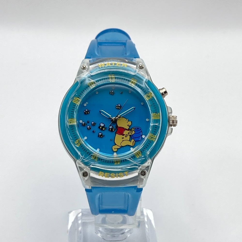 Disney Winnie the Pooh Women's Watch 37mm Light Up Blue WR 30M New Battery 9" - Picture 4 of 17